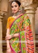 Pink & Green Patola Style Saree